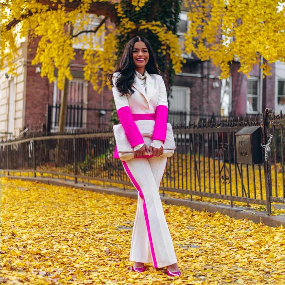 Neon Pink & Cream Suit